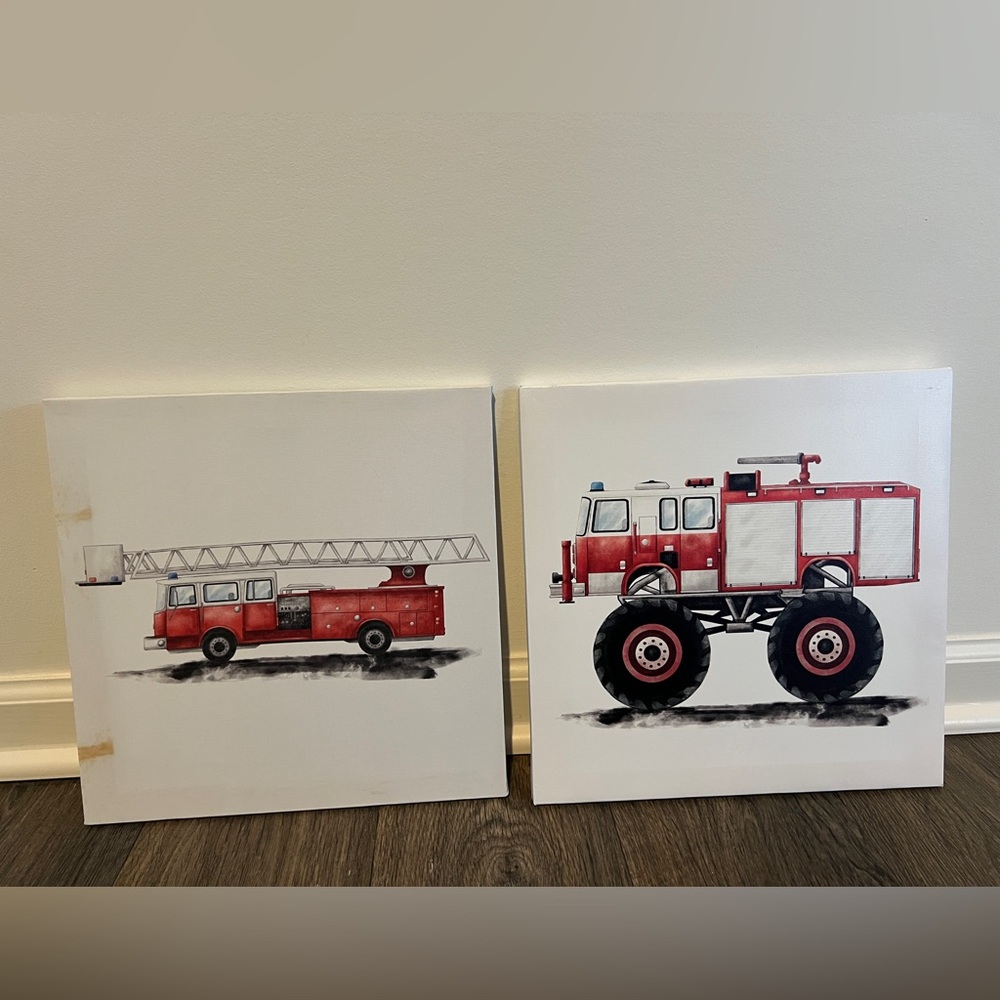 Fire Truck Canvas Art Set